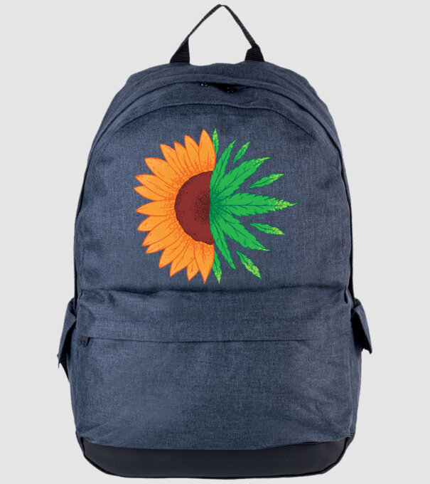 Floarea-soarelui Cannabis model albastru jeanși pe tricou