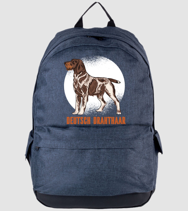 Brac german cu păr sârmos model albastru jeanși pe tricou