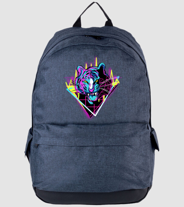Tigru Neon anii 80 retro model albastru jeanși pe tricou