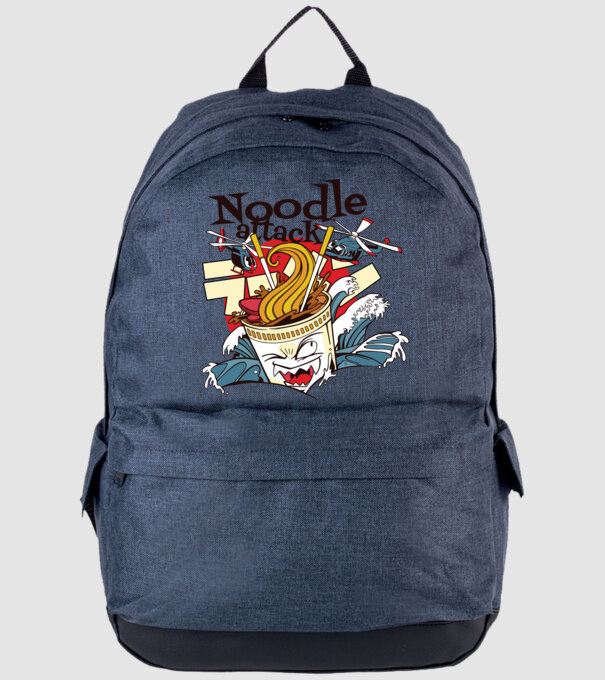 Noodle Attack model albastru jeanși pe tricou