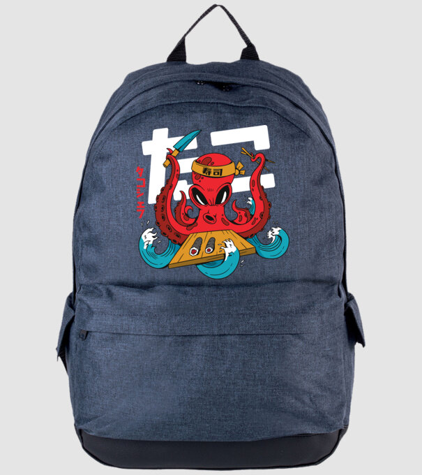 Octopus Sushi model albastru jeanși pe tricou