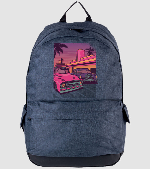 Old school California model albastru jeanși pe tricou