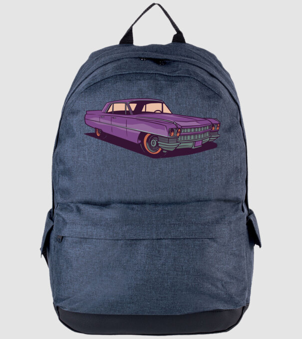 Mașină Old school model albastru jeanși pe tricou