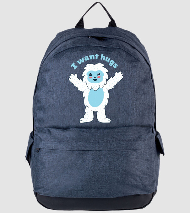 Vreau o îmbrățișare Yeti drăguț model albastru jeanși pe tricou