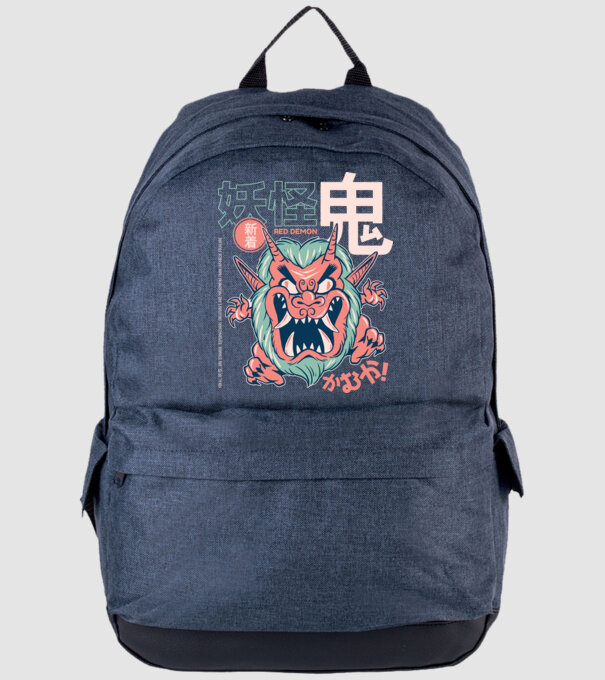 Oni Yokai Anime model albastru jeanși pe tricou