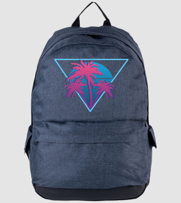 Copaci de palmier Retro Neon model albastru jeanși pe tricou