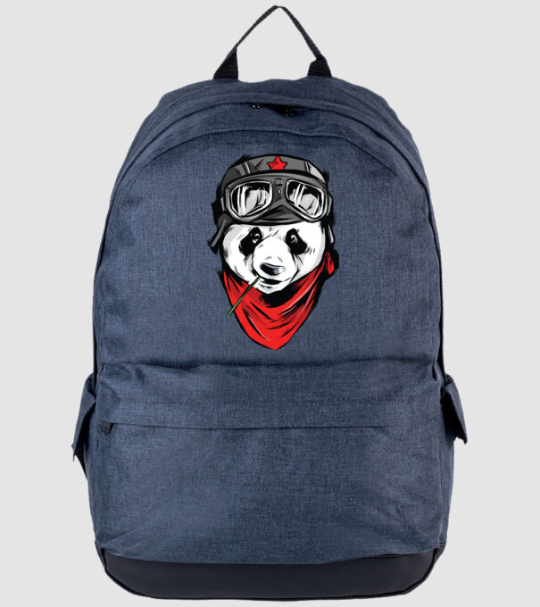 Panda Gerilla model albastru jeanși pe tricou