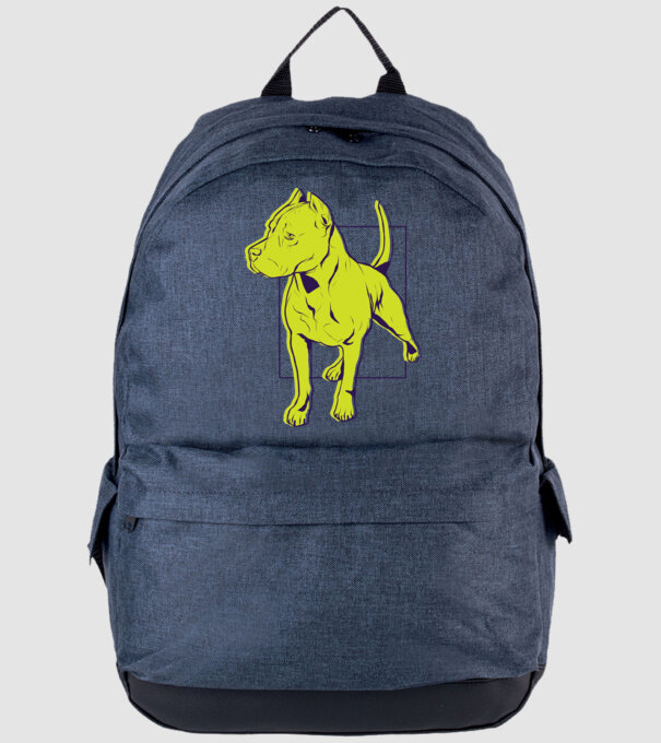 Câine Pitbull model albastru jeanși pe tricou