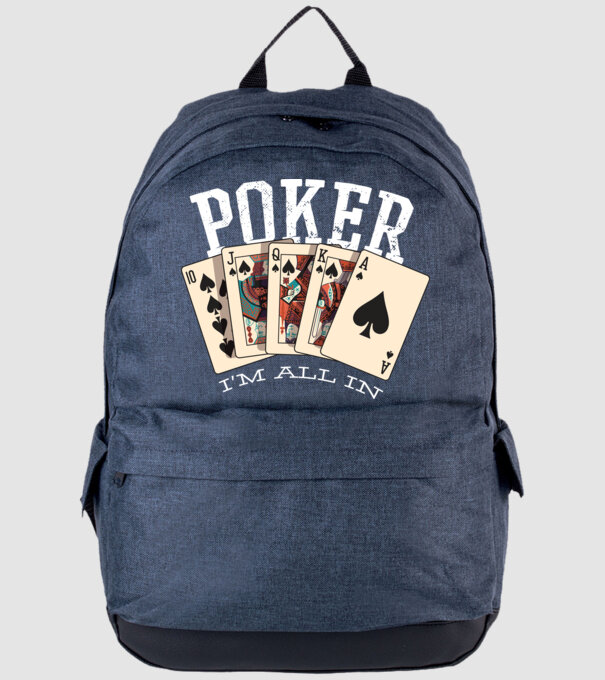 Poker All in model albastru jeanși pe tricou
