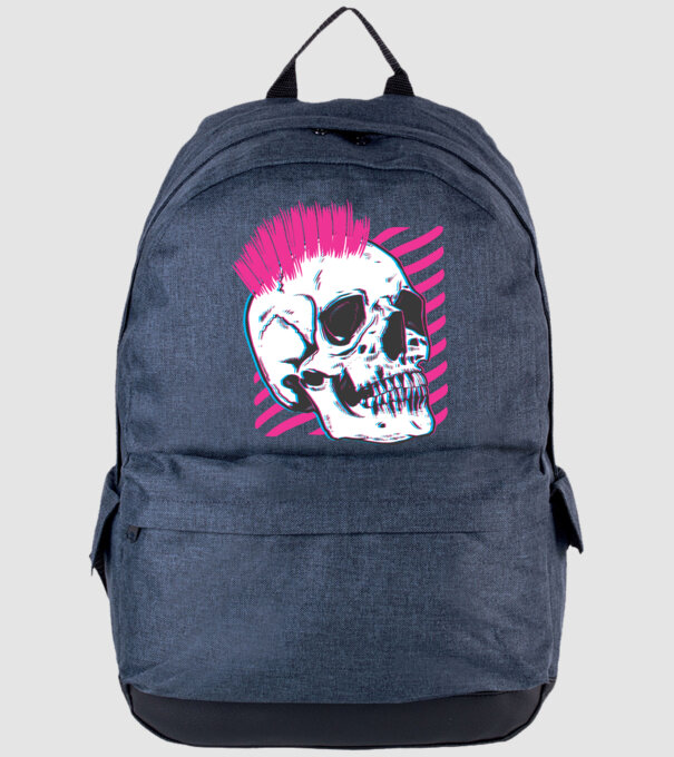 Craniu Punk model albastru jeanși pe tricou