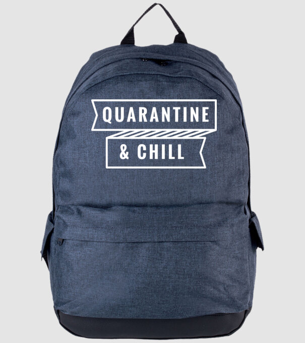 Quarantine and chill model albastru jeanși pe tricou