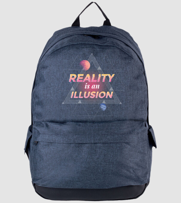 Reality is an Illusion model albastru jeanși pe tricou