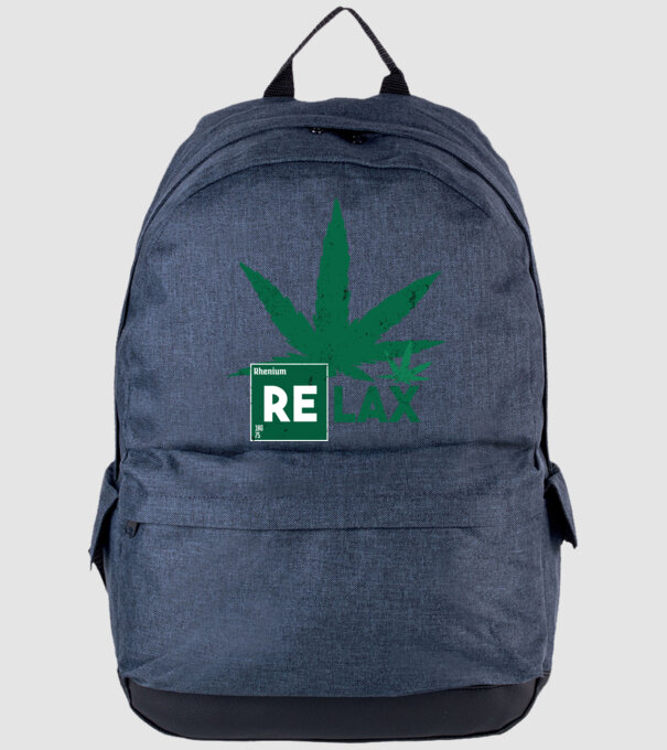 Relax Cannabis model albastru jeanși pe tricou
