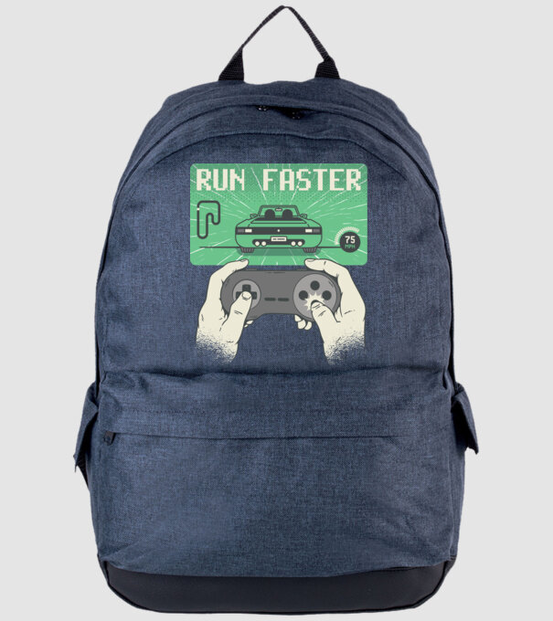 Retro gamer Outrun model albastru jeanși pe tricou
