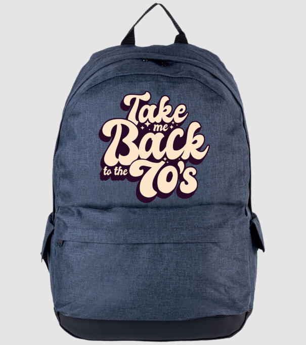 'Retro - Take me back to the 70''s' model albastru jeanși pe tricou