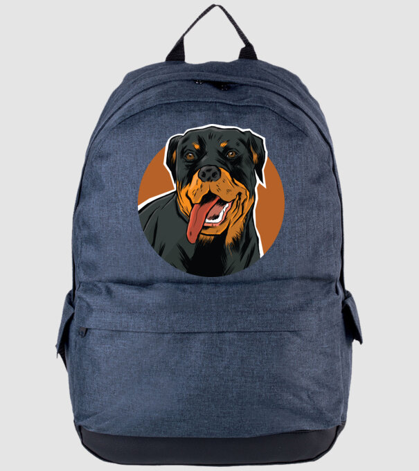 Tricou cu Câine Rottweiler model albastru jeanși pe tricou