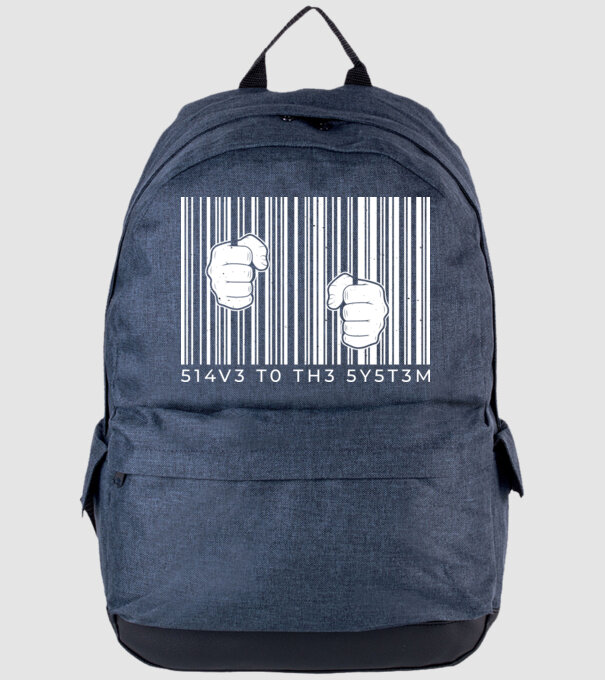 Slave to the system - Sclav al sistemului model albastru jeanși pe tricou