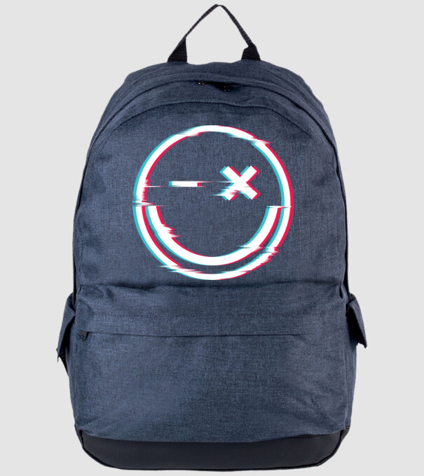 Smile glitch neon tiktok style model albastru jeanși pe tricou