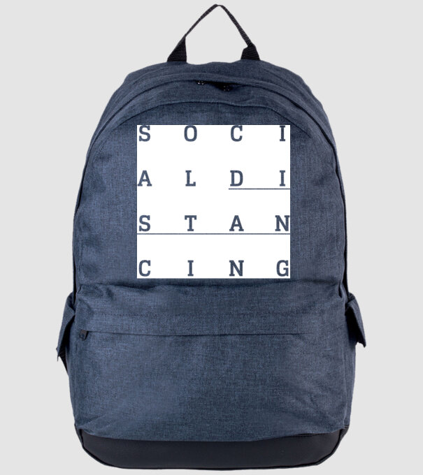 Social distancing model albastru jeanși pe tricou