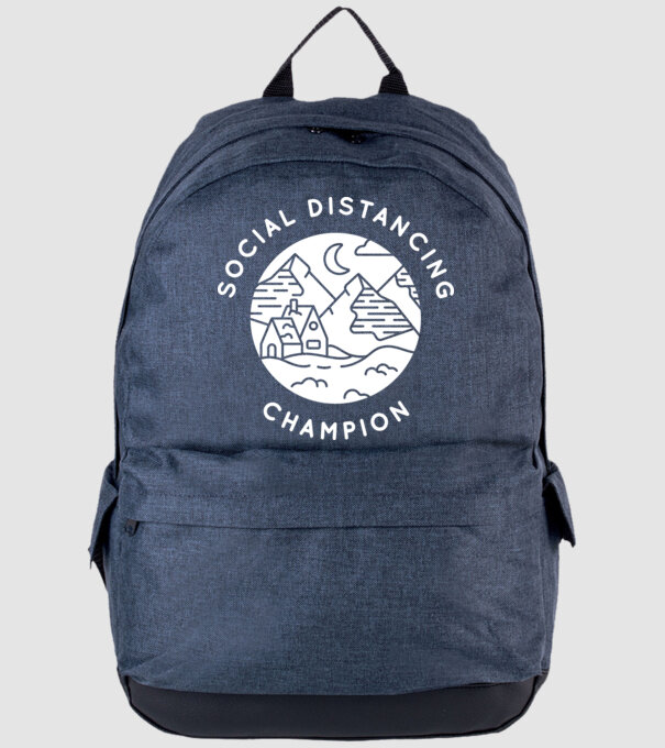 Social distancing champion model albastru jeanși pe tricou