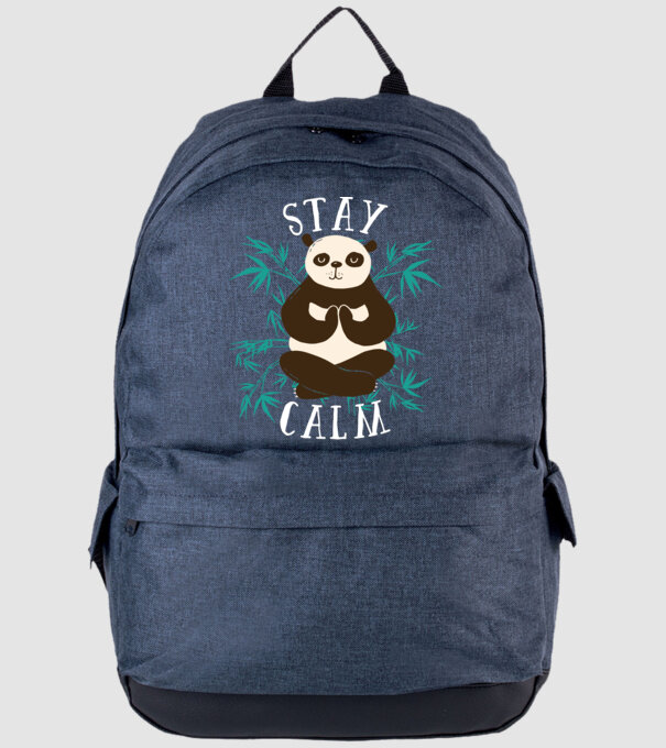 Stay Calm Panda meditație model albastru jeanși pe tricou