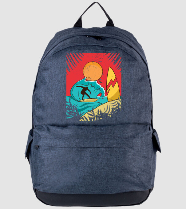 Afiș Surf model albastru jeanși pe tricou