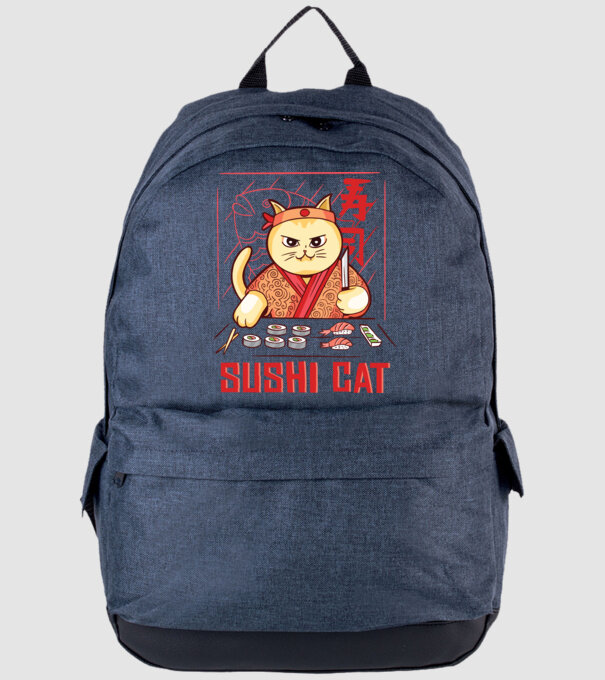 Pisică Sushi model albastru jeanși pe tricou