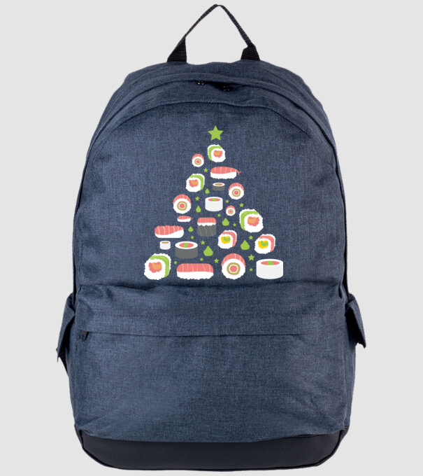 Pom de Crăciun Sushi model albastru jeanși pe tricou