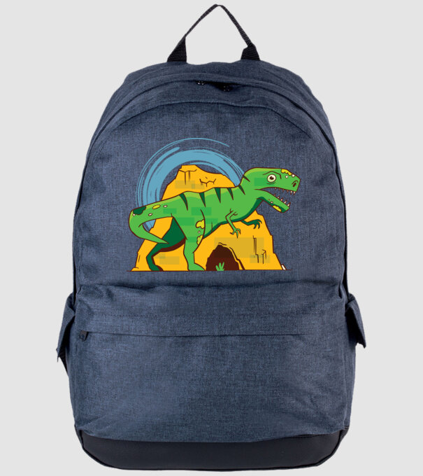 Dinozaur T-rex model albastru jeanși pe tricou
