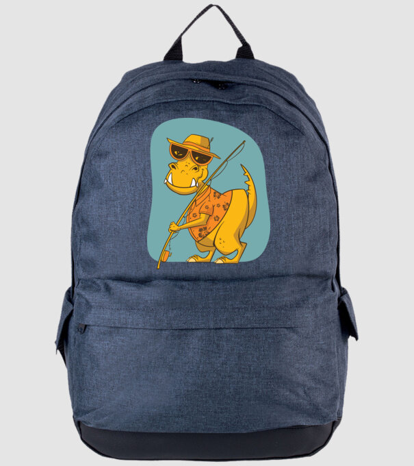 T-rex Pescar model albastru jeanși pe tricou