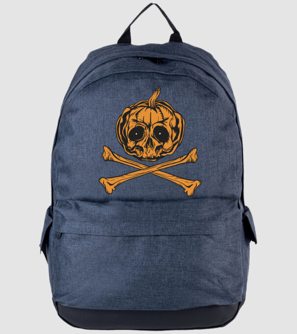 Dovleac craniu Halloween model albastru jeanși pe tricou