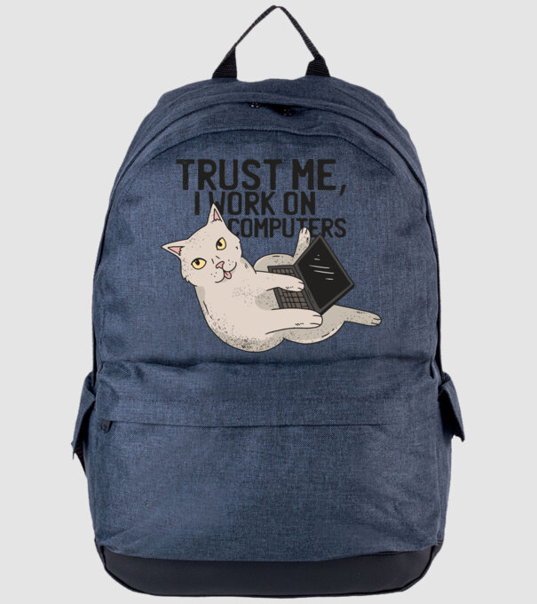 Trust me, I work on Computers model albastru jeanși pe tricou