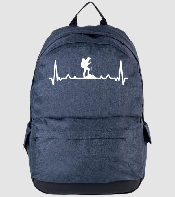 Drumeții Ritm cardiac ECG model albastru jeanși pe tricou