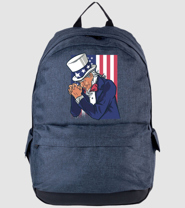 Uncle Sam se roagă model albastru jeanși pe tricou