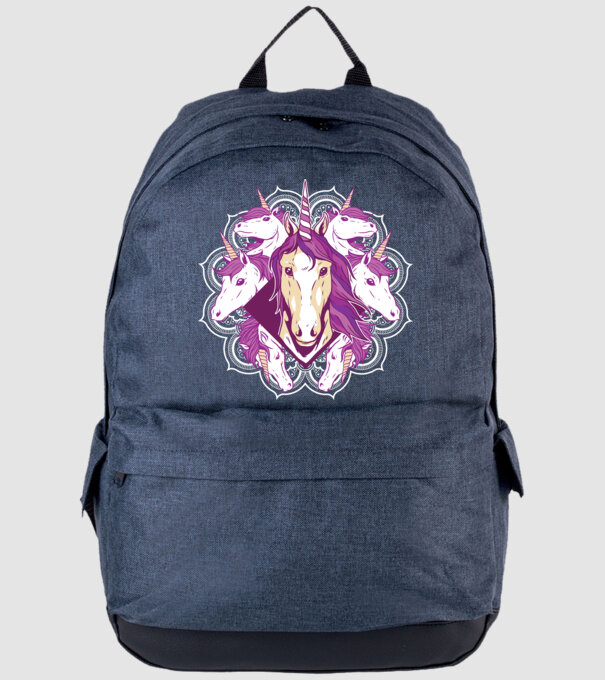 Unicorn Mandala model albastru jeanși pe tricou