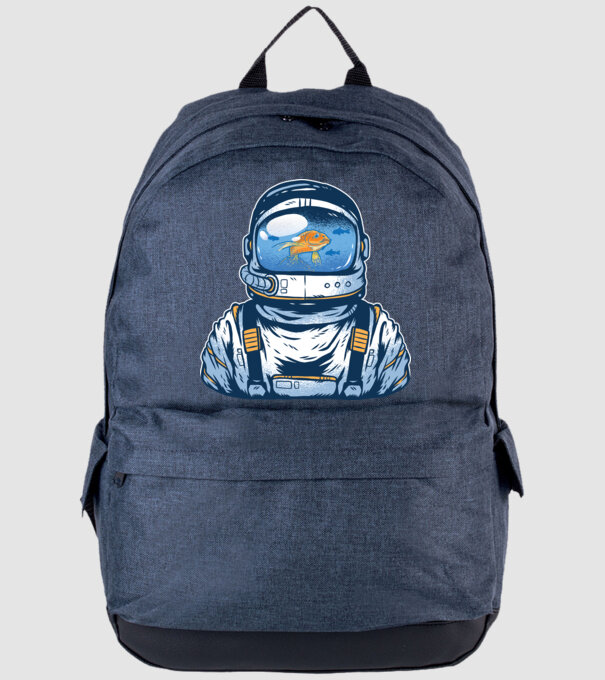 Peștișor auriu Astronaut model albastru jeanși pe tricou