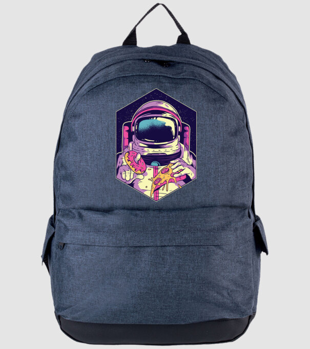 Astronaut Gogoașă și Pizza model albastru jeanși pe tricou