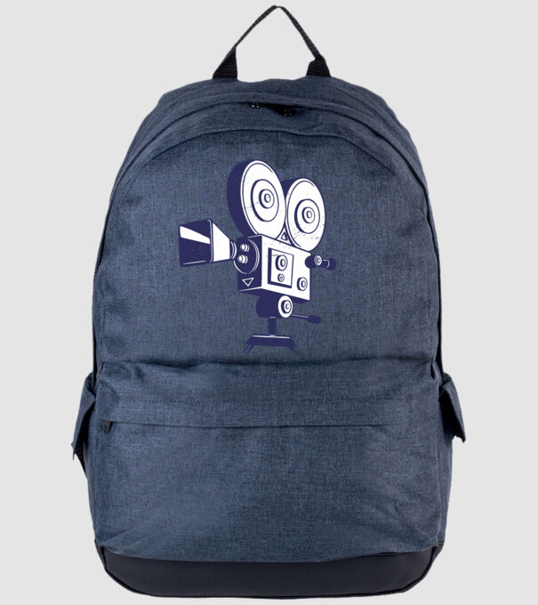 Camera video retro Vintage model albastru jeanși pe tricou
