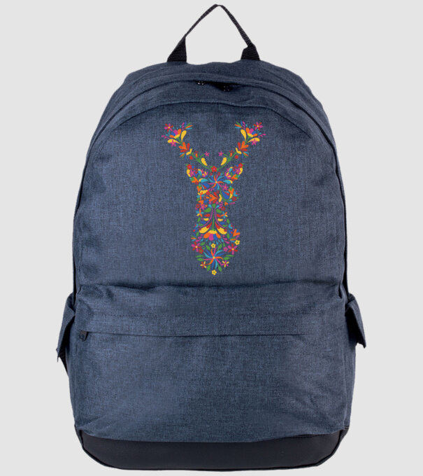 Cerb cu motive florale Floral model albastru jeanși pe tricou