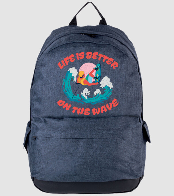Wakeboard - Life is better on the wave model albastru jeanși pe tricou