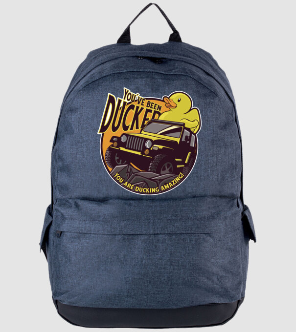 'You''ve been ducked - Off road SUV' model albastru jeanși pe tricou