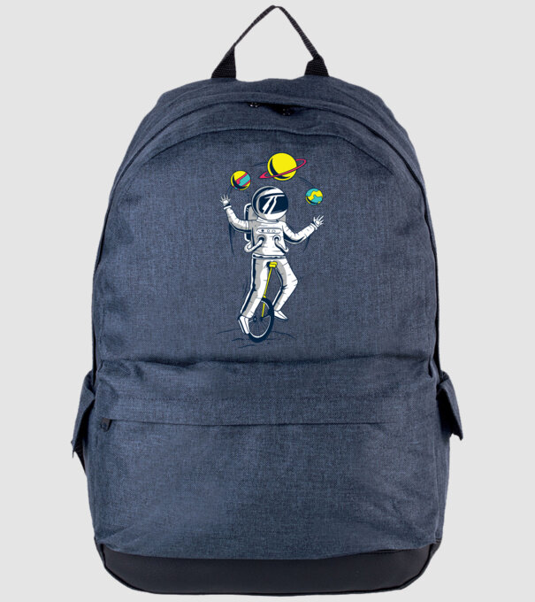Jongler Astronaut model albastru jeanși pe tricou