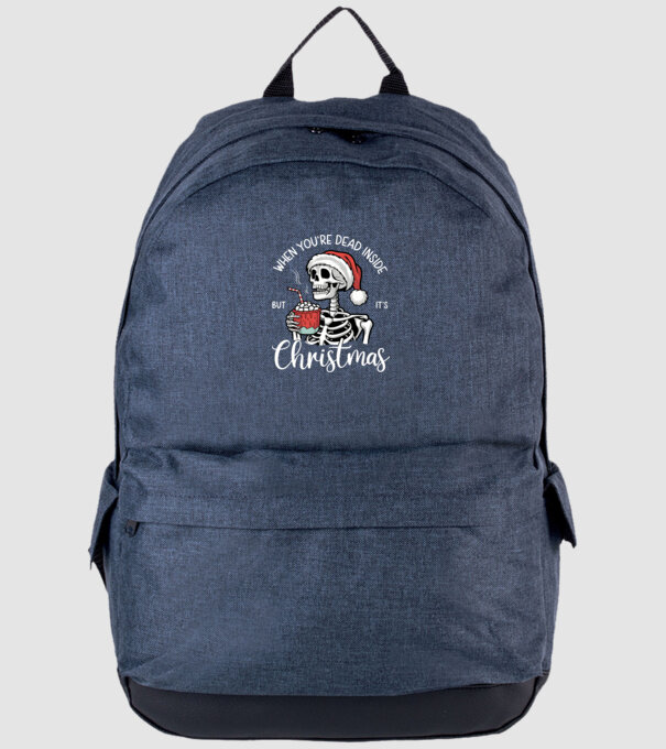 Dead inside, but it's christmas Negru model albastru jeanși pe tricou