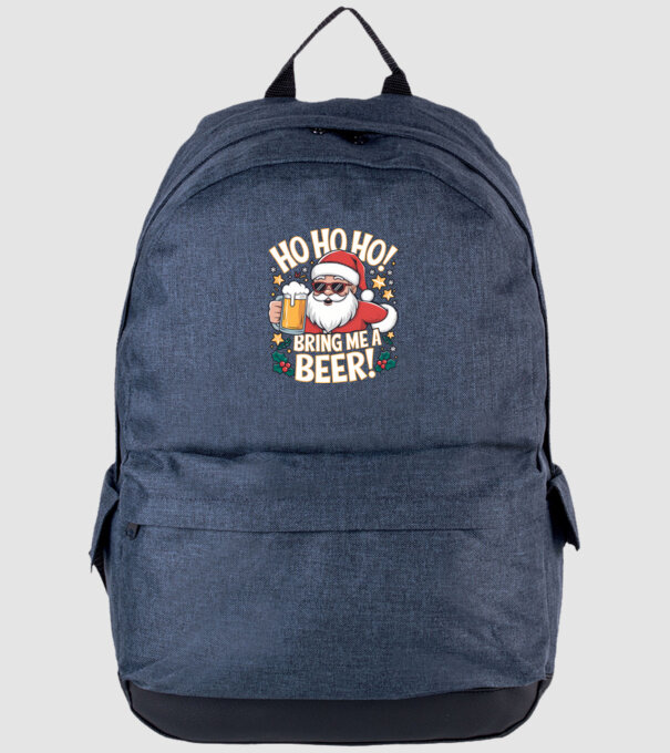 HO HO HO bring me a BEER santa Negru model albastru jeanși pe tricou