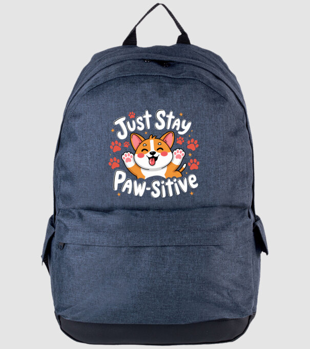 Just Stay Paw-sitive Negru model albastru jeanși pe tricou