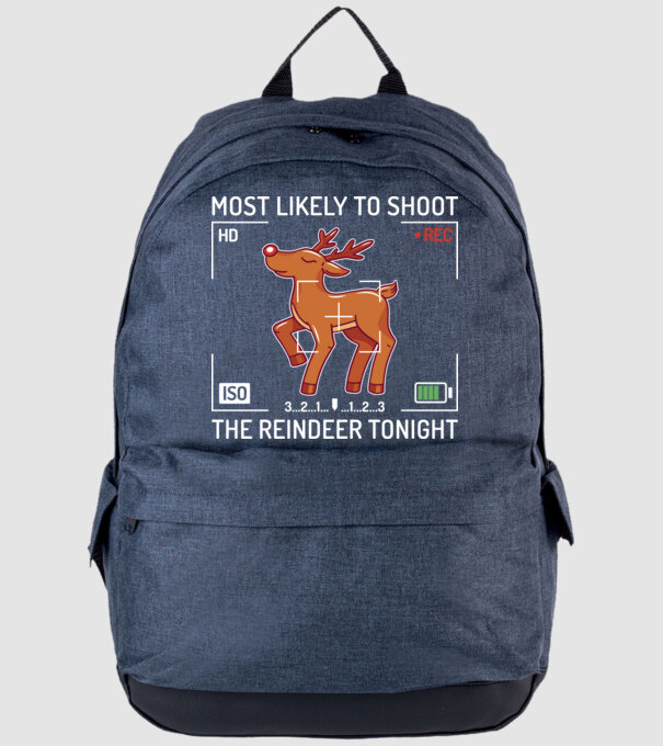 Most likely to shoot the reindeer tonight model albastru jeanși pe tricou