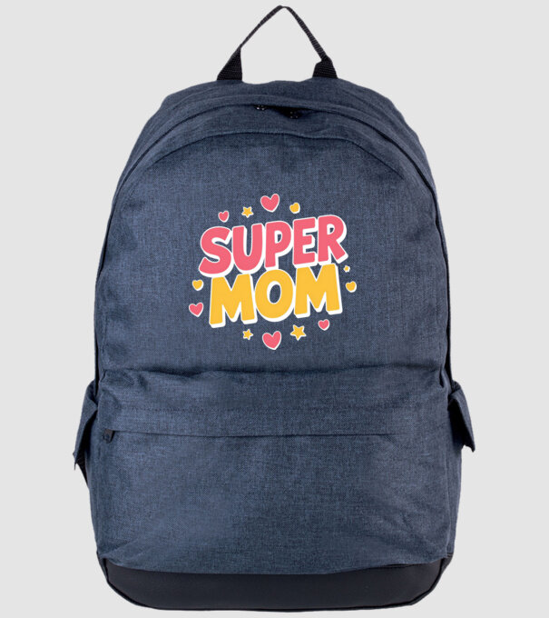 Super Mom Negru model albastru jeanși pe tricou