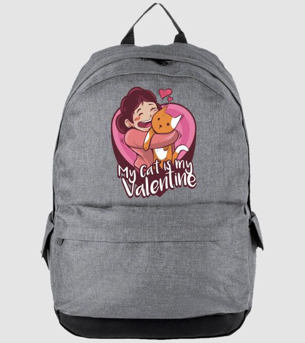 'Pisica mea este dragostea mea Tricou drăguț pentru Valentine''s Day' model gri pe tricou