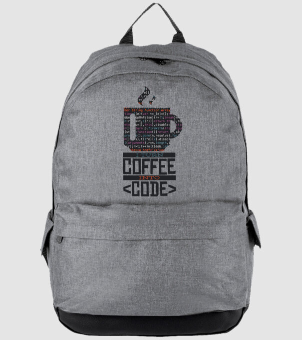 Transform cafeaua în cod - tricou programator model gri pe tricou