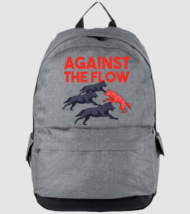 Against the flow - Împotriva curentului model gri pe tricou